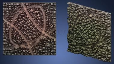 3D model wall with roads (STL)